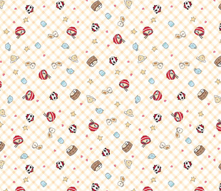 可爱卡通图案无缝背景图