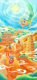 奇幻卡通风格的迷宫冒险场景