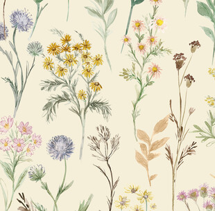 清新手绘花卉图案背景