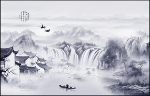 意境水墨山水画