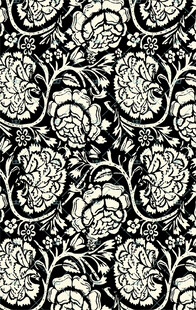 黑白花卉无缝图案纹理