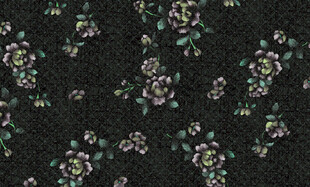 黑色底花卉图案布料