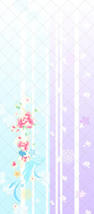 梦幻花卉条纹背景图案
