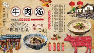 牛肉汤背景墙