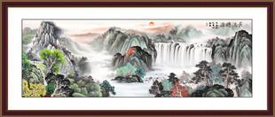 办公室山水画 聚宝盆风水画