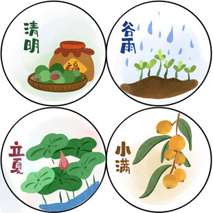 24四季农事节气景象图节气设计