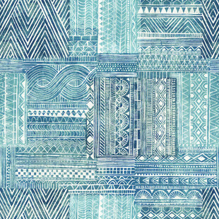 几何线条牛仔拼图