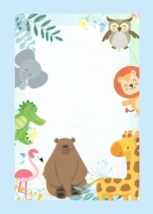 动物主题儿童边框插画