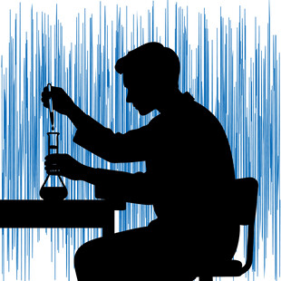 科学家实验室操作剪影