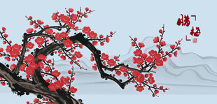 红梅傲雪枝头梅花