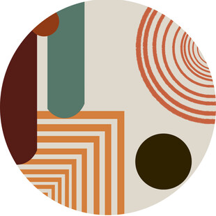 几何抽象圆形图案设计