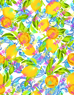 缤纷柠檬图案 清新水果风