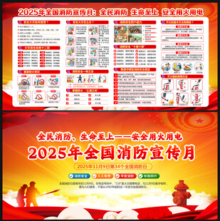 2025年119消防宣传月展板