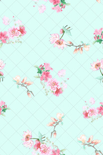 清新粉色花卉图案背景