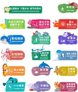 海洋馆海底世界厕所洗手间标识牌