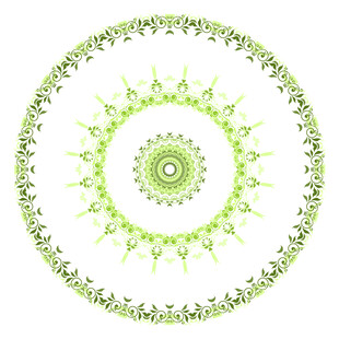 绿色精美圆形花纹图案