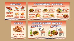 餐饮价格表  小吃 美食 海报