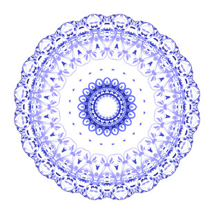 蓝白色圆形花纹图案
