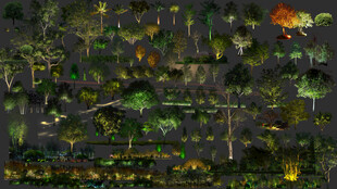 亮化设计素材 发光树