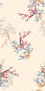 中式花卉图案纹理背景