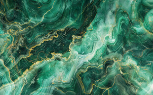 绿色金线中式水墨大理石纹理