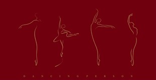 简约线条勾勒的舞蹈姿态