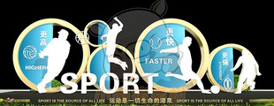 运动主题雕塑艺术展示