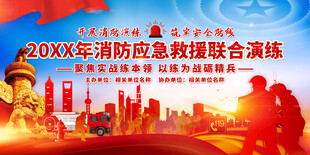 消防应急救援演练展板