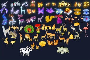 节日亮化素材  动物造型灯