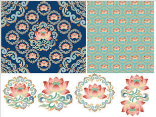 中式传统花卉图案设计