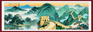 高清万里长城国画电视背景墙