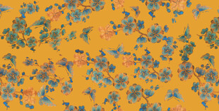 黄色底花卉图案纹理