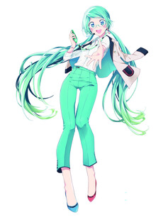 绿发动漫少女时尚造型