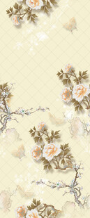 中式花卉树枝图案纹理