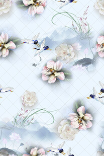 淡雅花卉图案布料纹理