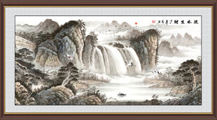 流水生财国画
