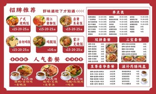 烧腊快餐菜单猪脚饭