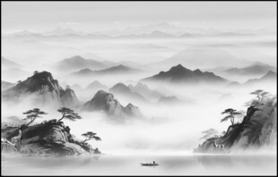 意境水墨山水画