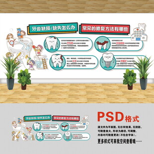 牙齿缺损文化墙