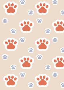 可爱动物爪印图案背景