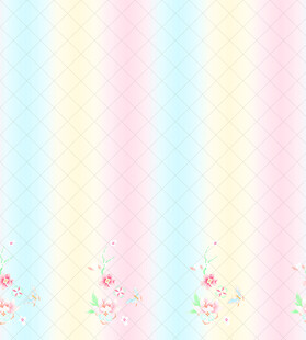 清新渐变花卉条纹背景图