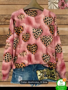 粉色豹纹心形毛绒织物