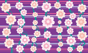 紫底花朵装饰背景