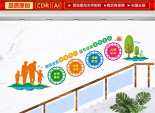 健康教育楼梯文化墙