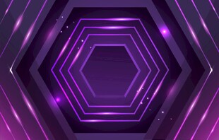 紫色六边形科幻炫光背景