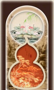 古典葫芦形精美装饰画