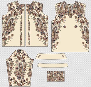 复古花纹服饰设计图