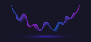 炫彩波浪形动态光影效果矢量图