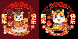 马年窗贴