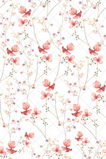 粉色花卉无缝图案背景